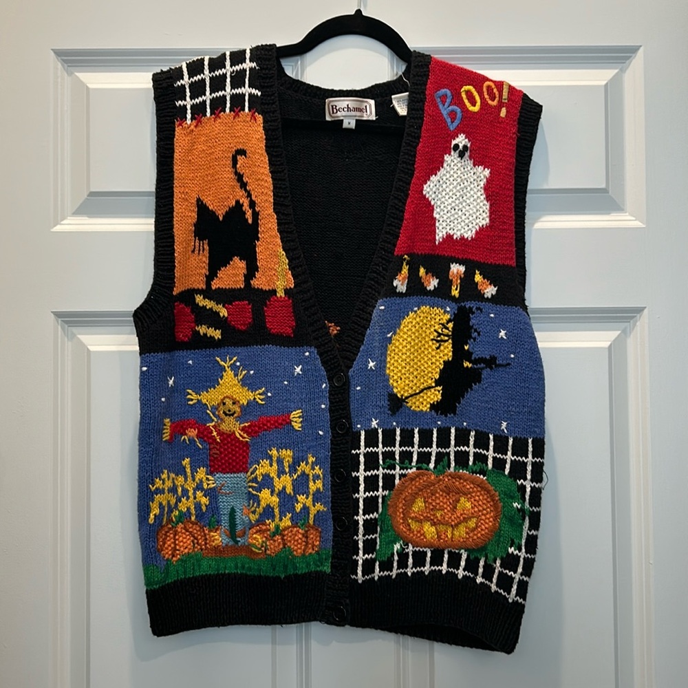Vintage Halloween novelty sweater vest Bechemel